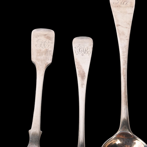 1552 - Various 19th century silver spoons, including Old English pattern tablespoon by Christian Ker Reid, ... 