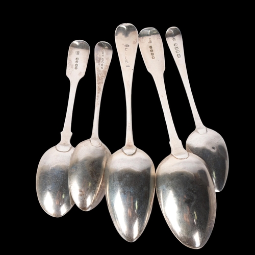 1552 - Various 19th century silver spoons, including Old English pattern tablespoon by Christian Ker Reid, ... 