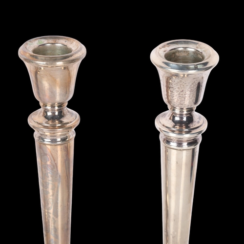 1565 - A set of 4 Elizabeth II silver table candlesticks, SJ Rose & Son, Birmingham 1964, 20.5cm, 27.3oz gr... 