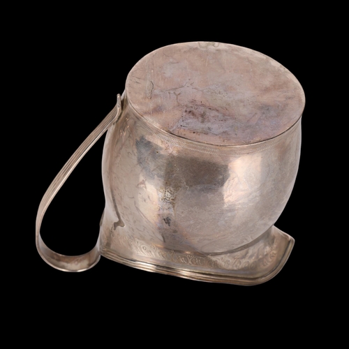 1566 - A George III silver cream jug, possibly Abraham Peterson, London 1799, 11cm, 3.7oz