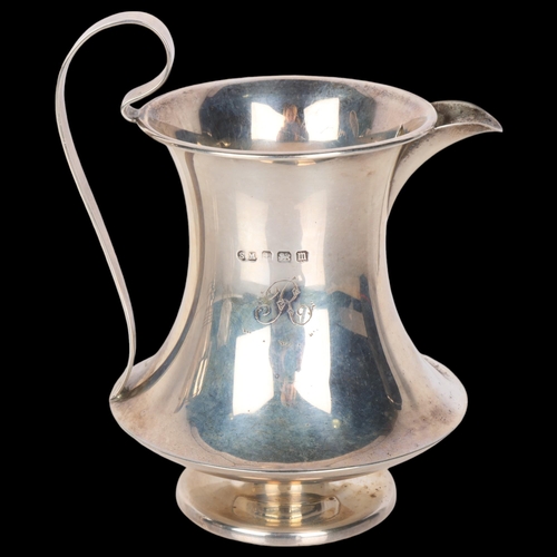 1567 - A George V silver squat cream jug, Sanders & Mackenzie, Birmingham 1911, 9.5cm, 3.4oz