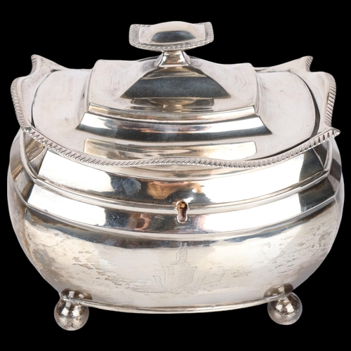 1570 - ***WITHDRAWN***A fine George III silver tea caddy, Alice & George Burrows II, London 1811, bulbous r... 