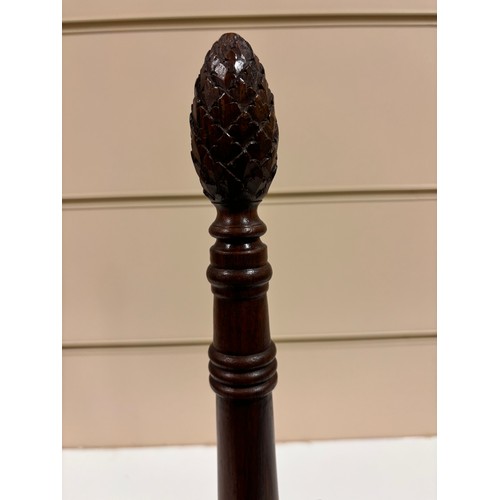 273 - A mahogany 4-bottle wine bottle stand, with pineapple carved finial, height 46cm