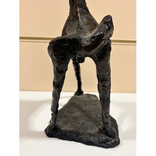 133 - Manner of Marino Marini, mid-20th century abstract bronze sculpture, stylised horse, signed on base,... 