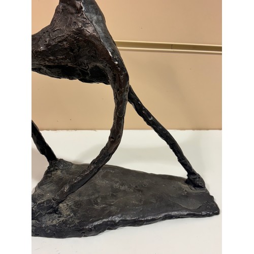 133 - Manner of Marino Marini, mid-20th century abstract bronze sculpture, stylised horse, signed on base,... 