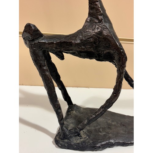 133 - Manner of Marino Marini, mid-20th century abstract bronze sculpture, stylised horse, signed on base,... 