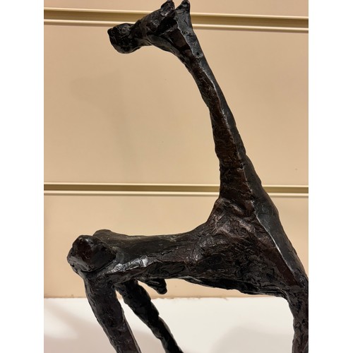 133 - Manner of Marino Marini, mid-20th century abstract bronze sculpture, stylised horse, signed on base,... 