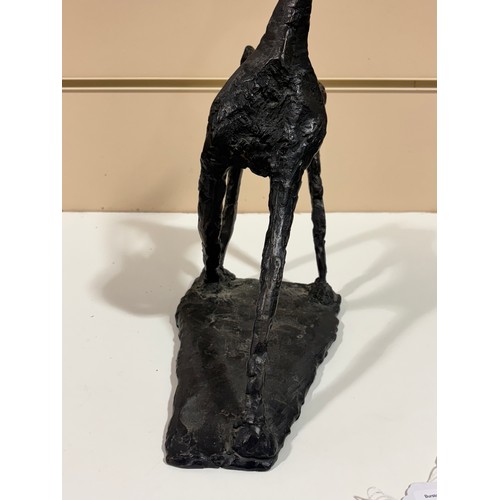 133 - Manner of Marino Marini, mid-20th century abstract bronze sculpture, stylised horse, signed on base,... 