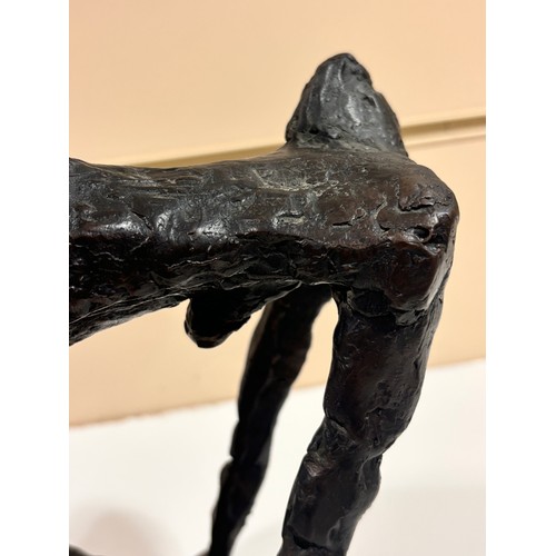 133 - Manner of Marino Marini, mid-20th century abstract bronze sculpture, stylised horse, signed on base,... 