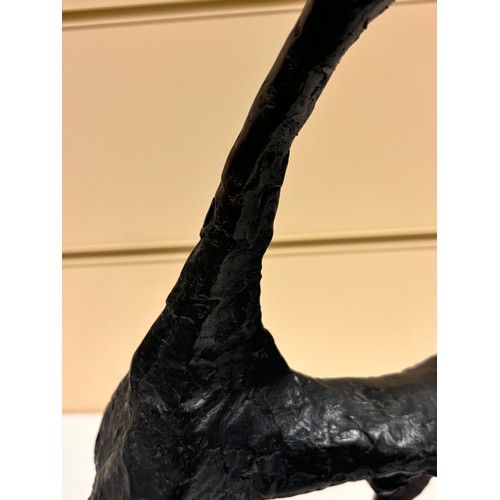 133 - Manner of Marino Marini, mid-20th century abstract bronze sculpture, stylised horse, signed on base,... 