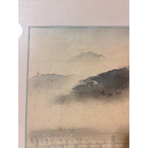 853 - Domoto Insho (1891 - 1975), bridge in Kyoto, watercolour, 22cm x 33cm, framed, further information v... 