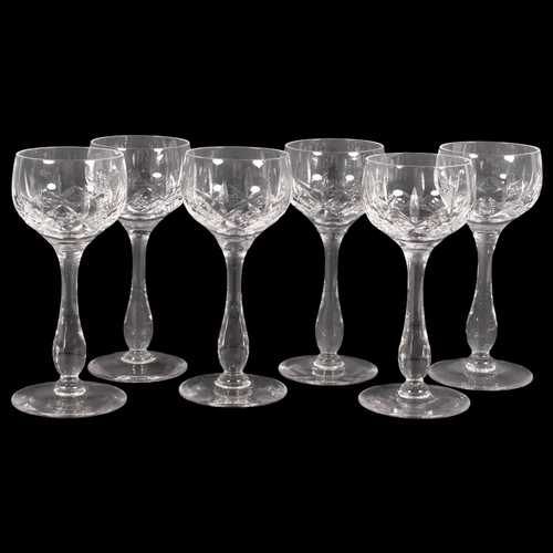 443 - A set of 6 cut-crystal Hock glasses, 17.5cm