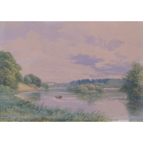 391 - Edward Duncan (1803-1882), Thames river scene as Basildon, Berkshire, watercolour, signed and dated ... 