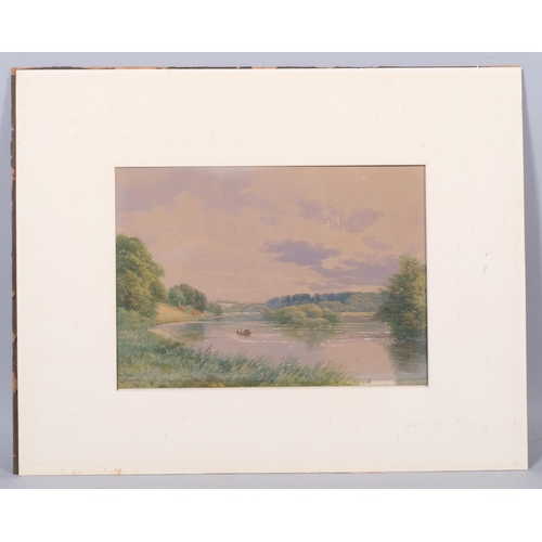 391 - Edward Duncan (1803-1882), Thames river scene as Basildon, Berkshire, watercolour, signed and dated ... 