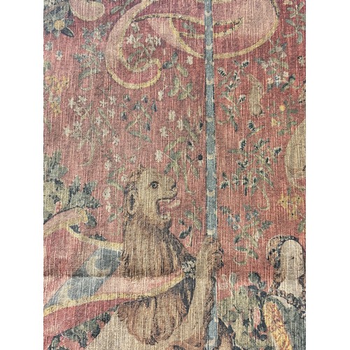 288 - A large French needlepoint wall-hanging tapestry, circa 1920, La Dame and La Unicorne, Laine Et Lin,... 