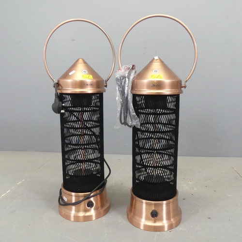 2629 - KETTLER - A pair of copper Kalos copper garden lanterns, output 1800W. Height 84cm. RRP £179.... 