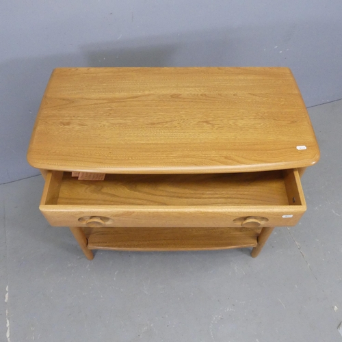 2509 - ERCOL - A Windsor two-tier console table. Length 80cm, height 72cm, depth 41cm.... 