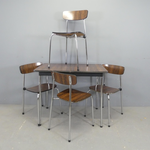 2526 - TAVO - A mid-century formica topped kitchen table, length 90cm, height 76cm, depth 60cm, with four m... 