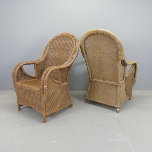 2537 - A pair of substantial conservatory wicker armchairs.