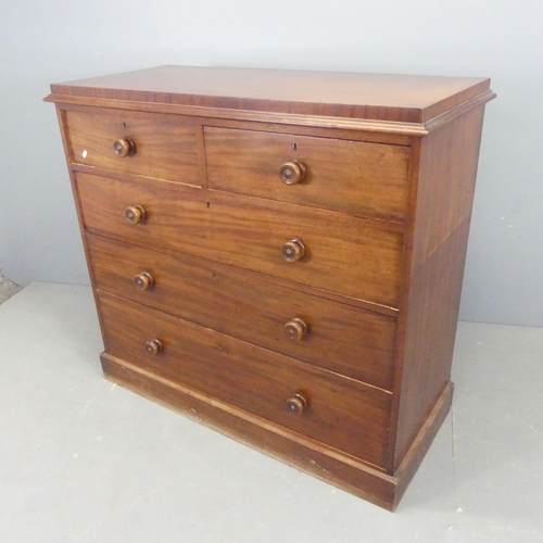 2539 - A Victorian mahogany chest of two short and three long drawers. Width 120cm, height 109cm, depth 53c... 