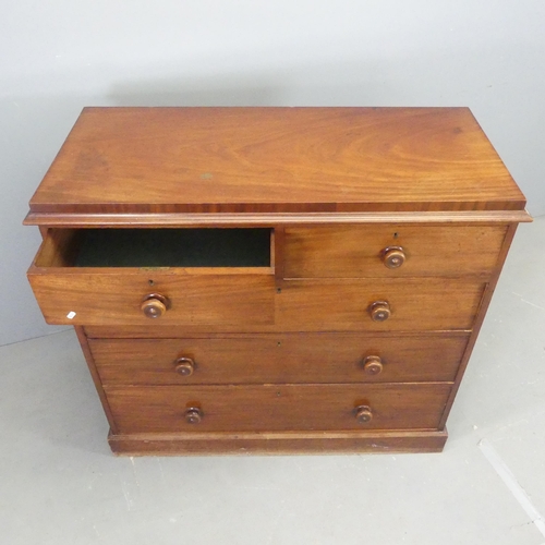 2539 - A Victorian mahogany chest of two short and three long drawers. Width 120cm, height 109cm, depth 53c... 