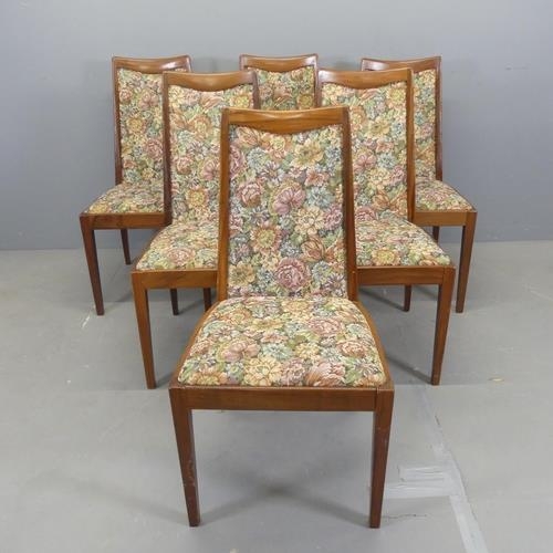 2561 - G-PLAN - A mid-century teak and upholstered set of six dining chairs. With maker's labels.... 