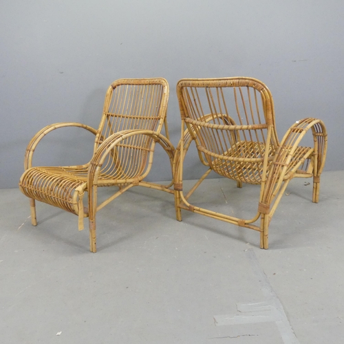 2562 - A pair of mid-century Italian style bamboo conservatory chairs. 1 A/F