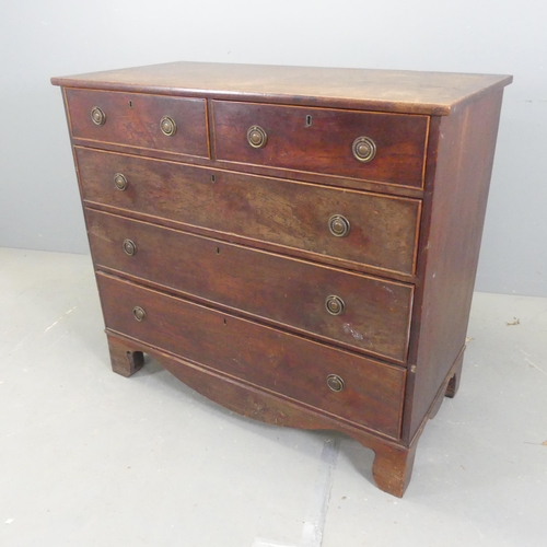 2569 - A reproduction mahogany chest of two short and three long drawers, raised on bracket feet. Width 112... 