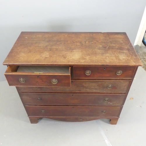 2569 - A reproduction mahogany chest of two short and three long drawers, raised on bracket feet. Width 112... 