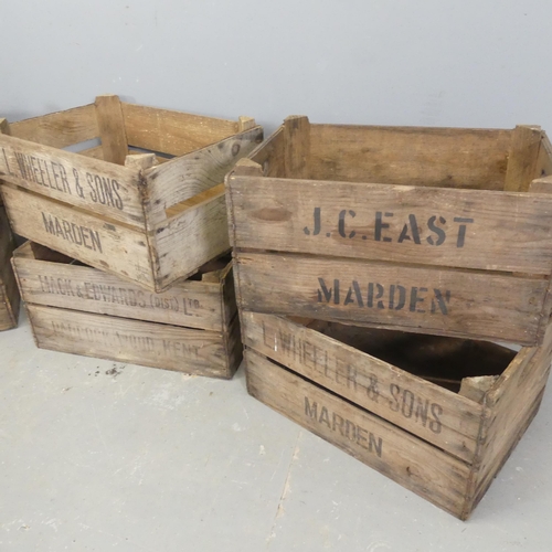 2615 - Six various vintage pine vegetable crates, labels to in clude J.C East, Marden and L. Wheeler & Sons... 