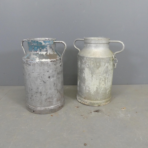 2637 - Two similar French galvanised milk churns. Height 48cm.