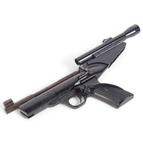 127 - A Webley & Scott .22 calibre Hurricane over lever air pistol, with a BSA 1.5x15 scope