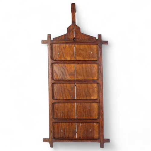 157 - An ecclesiastical oak Oxford framed hymn board, H93cm