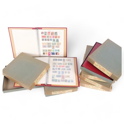 169 - 6 Stanley Gibbons Ltd swing-o-ring stamp albums and stamps