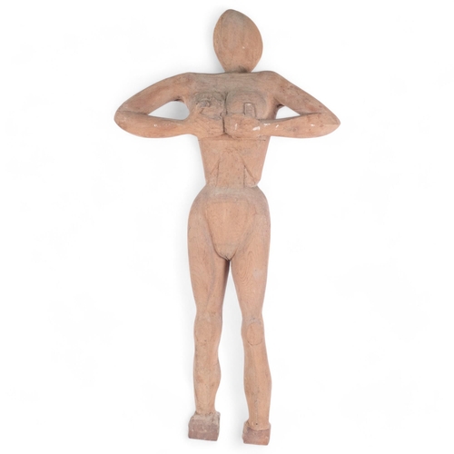 170 - A carved hardwood freestanding figure, H100cm