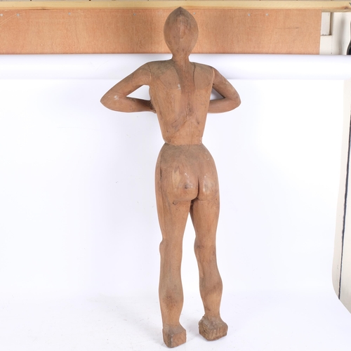 170 - A carved hardwood freestanding figure, H100cm