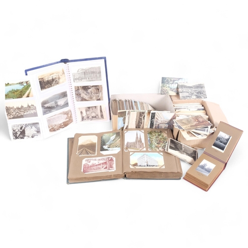 171 - 2 boxes of loose topographical and other postcards, and 2 albums of various postcards (4)