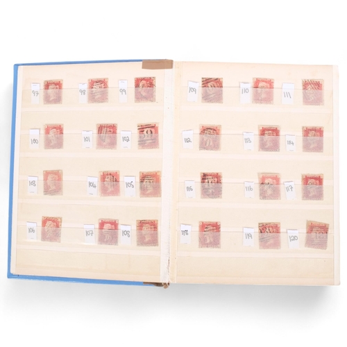 196 - An album of Queen Victoria Penny Red plates, 2 sets, 71-224 (missing 223), and 71-224 (missing 219-2... 