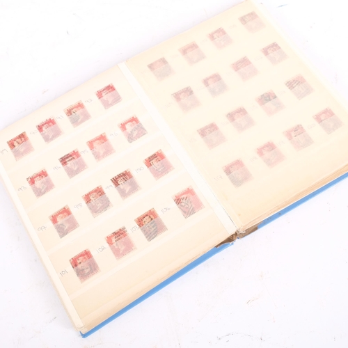 196 - An album of Queen Victoria Penny Red plates, 2 sets, 71-224 (missing 223), and 71-224 (missing 219-2... 