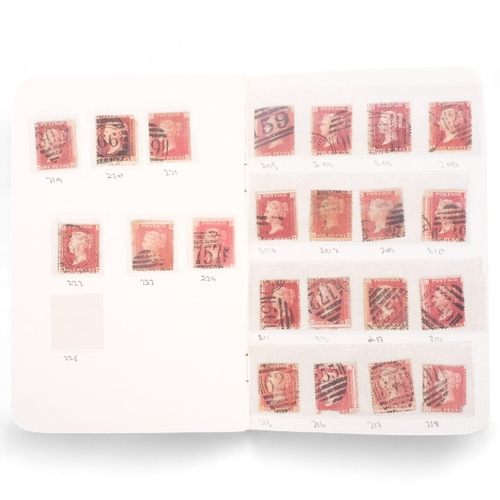 197 - An album of Queen Victoria Penny Red plates, 71-224 (complete)