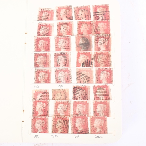 197 - An album of Queen Victoria Penny Red plates, 71-224 (complete)