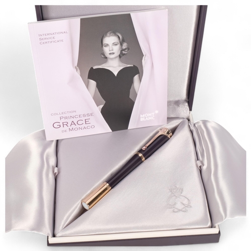 221 - MONT BLANC - a Princess Grace de Monaco special edition fountain pen, in Royal purple and champagne-... 