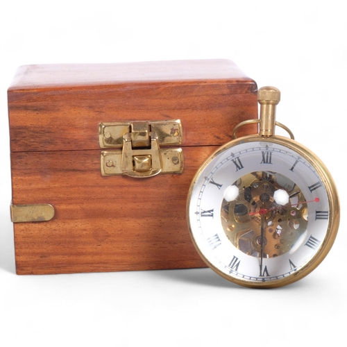 225 - A reproduction magnifying spherical clock, cased