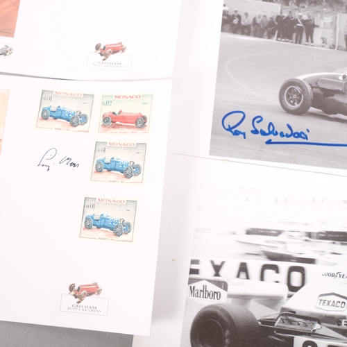 226 - MOTOR RACING LEGENDS - 5 Monaco prints on envelopes by George Ham with Monaco stamps, each autograph... 