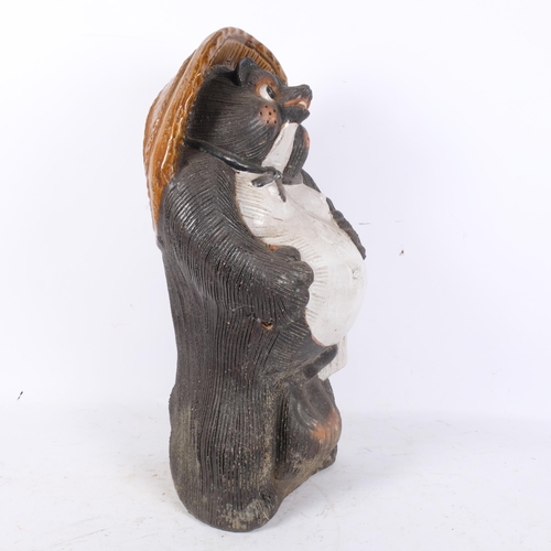 234 - A Japanese Shigaraki ware raccoon dog sculpture, H62cm