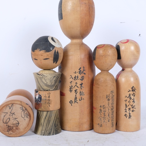 271 - 5 various Japanese painted Kokeshi dolls, tallest 38cm