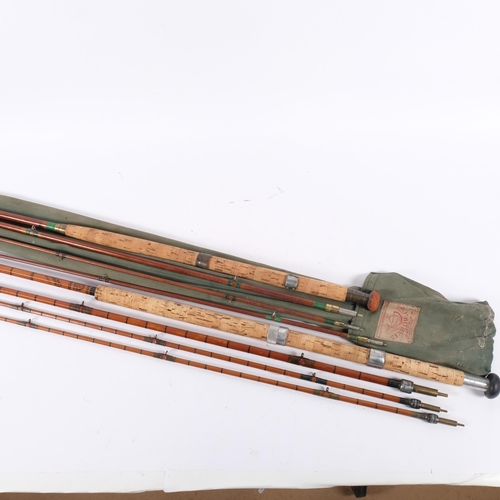 30 - C Farlow & Company Ltd - An Antique split cane freshwater 4-piece Morgan fishing rod, with associate... 