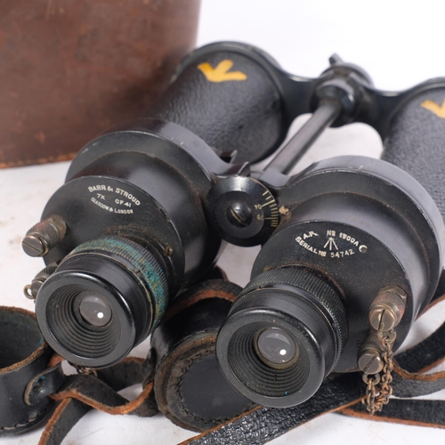 312 - A pair of Second World War Period Barr & Stroud military issue CF41 7x naval binoculars, marked AP n... 