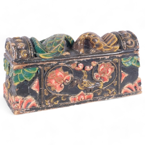 84 - A small table-top Balinese dowry chest, L48cm