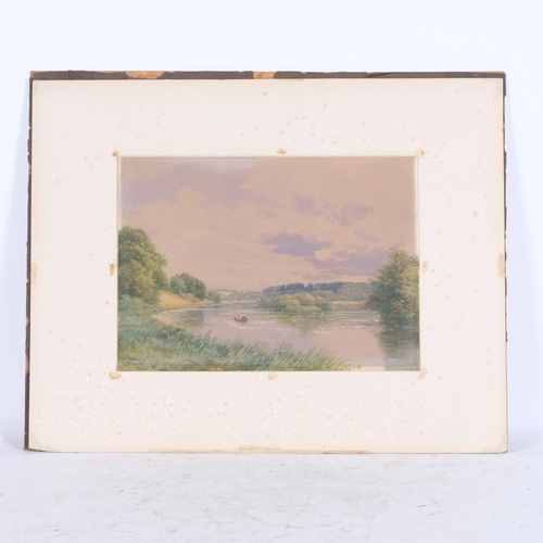 391 - Edward Duncan (1803-1882), Thames river scene as Basildon, Berkshire, watercolour, signed and dated ... 